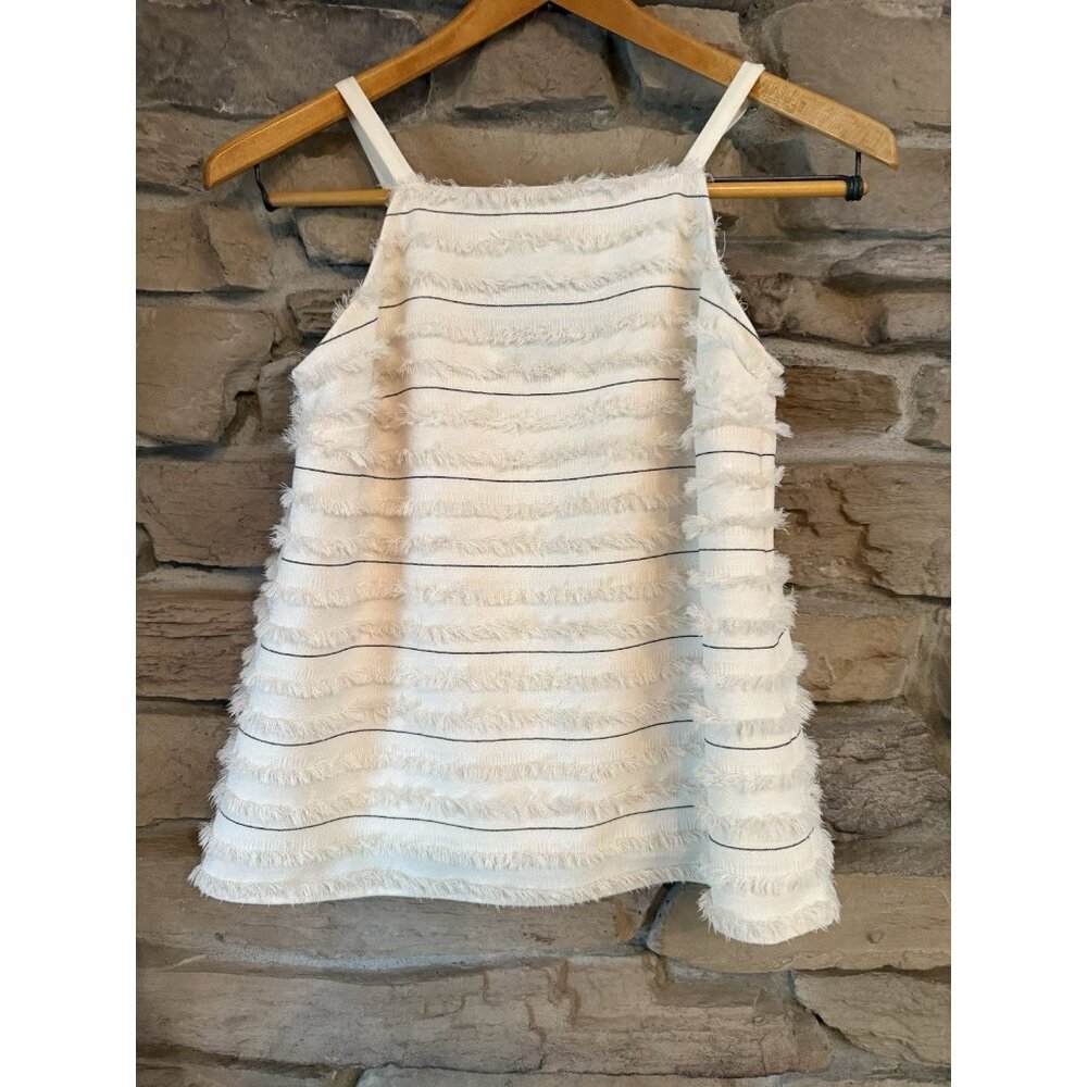 Maeve White Textured Tank Top